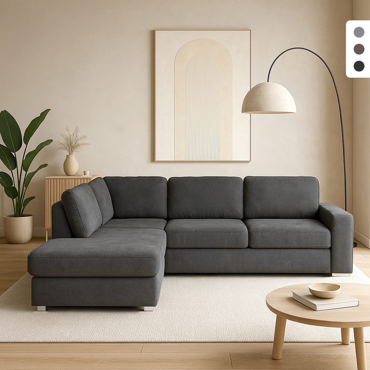 3-zits slaapbank met opbergruimte linkse chaise longue Veyro Aanbieding 3-zits slaapbank met opbergruimte linkse chaise longue Veyro Aanbieding
