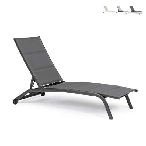 Chaise longue de jardin inclinable avec roues Cleopas Promotion