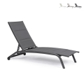 Chaise longue de jardin inclinable avec roues Cleopas Promotion