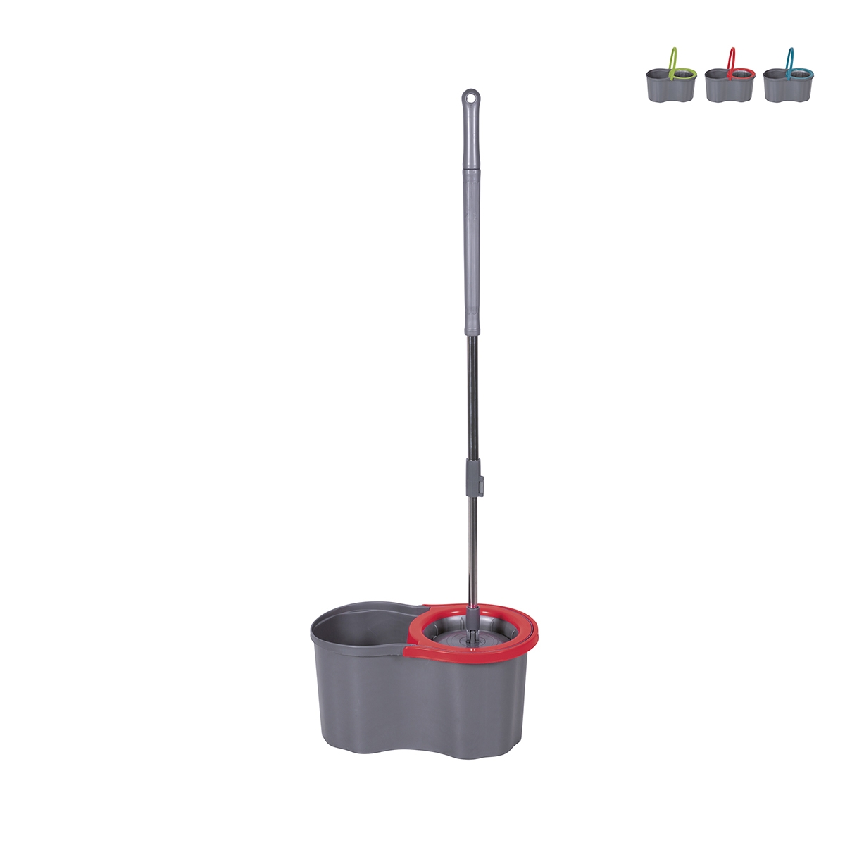 Draaibare mop met ronde dweil en 16L emmer Super Mop Voorraad Draaibare mop met ronde dweil en 16L emmer Super Mop Voorraad