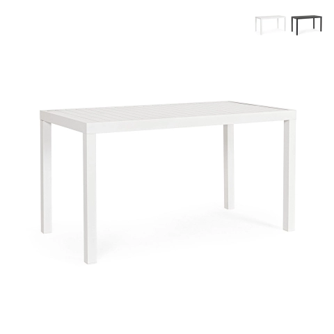 Moderne rechthoekige buitentafel 130x68cm in aluminium Bizzotto Hilde Aanbieding