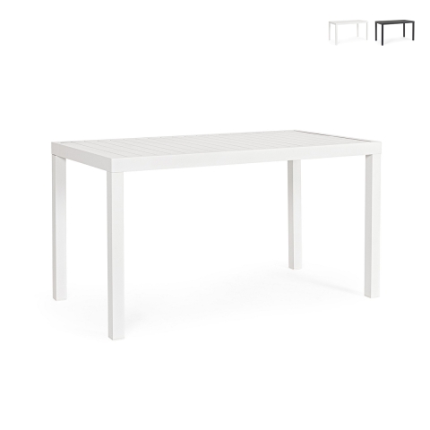 Table d'extérieur moderne rectangulaire 130x68cm en aluminium Bizzotto Hilde Promotion