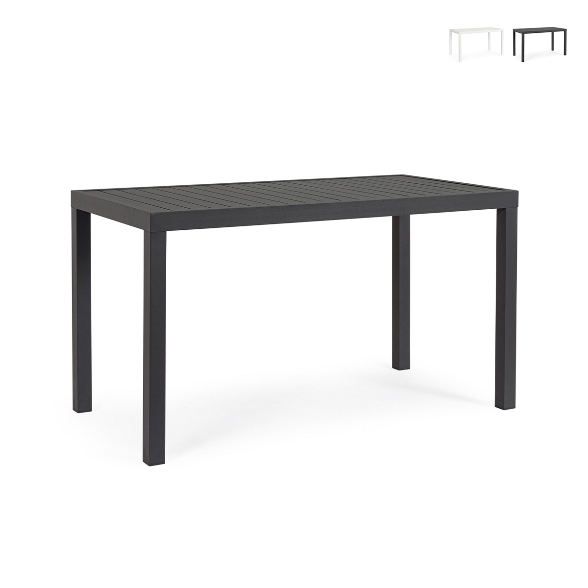 Moderne rechthoekige buitentafel 130x68cm in aluminium Bizzotto Hilde Aanbod Moderne rechthoekige buitentafel 130x68cm in aluminium Bizzotto Hilde Aanbod