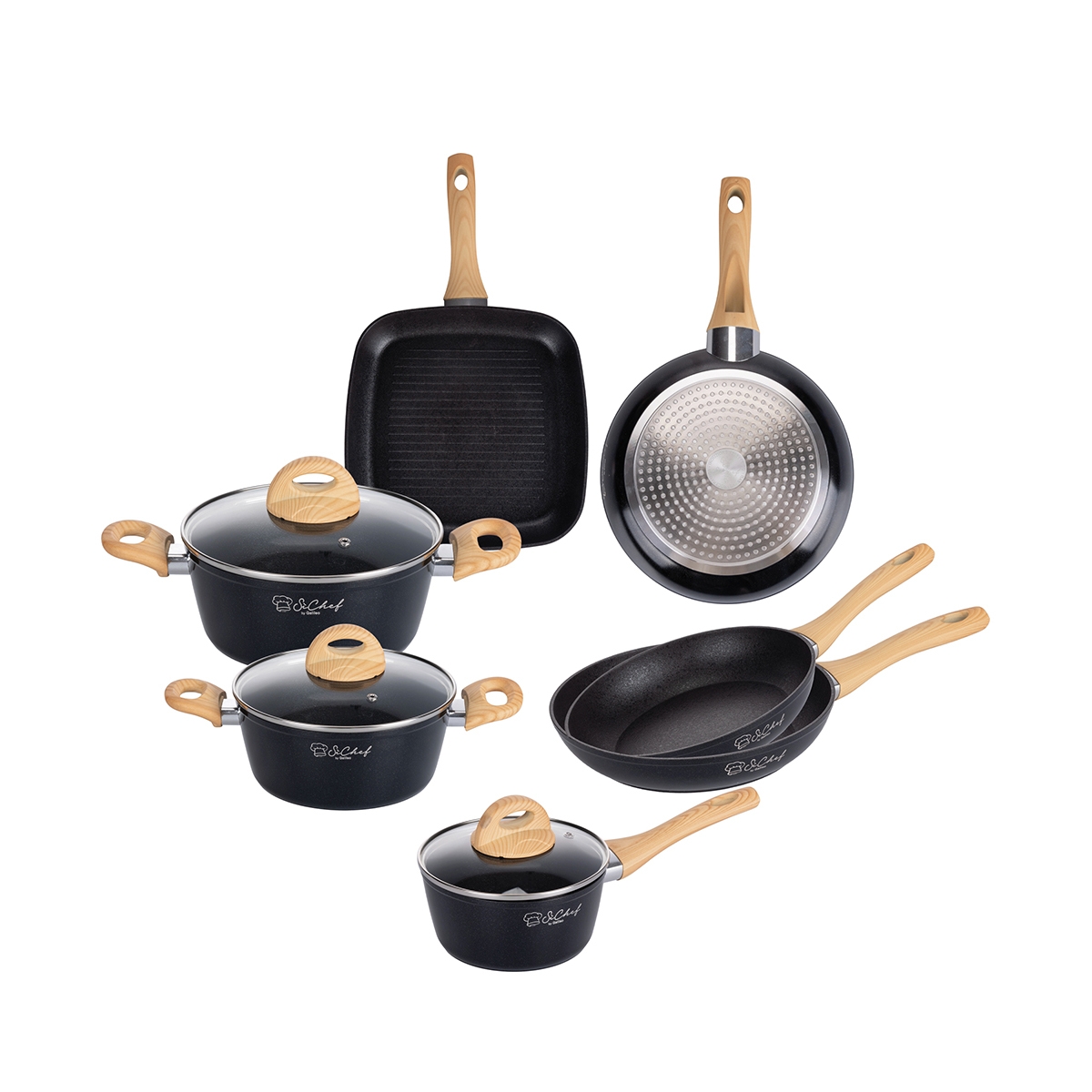 Batterie de cuisine 10 pièces en aluminium antiadhésif Fuji Promotion Batterie de cuisine 10 pièces en aluminium antiadhésif Fuji Promotion