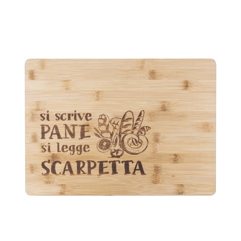Houten snijplank 39x28cm Si scrive pane, si legge scarpetta Aanbieding