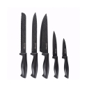 Bloc noir avec 5 couteaux en acier inoxydable effet martelé Piko Promotion