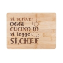 Planche à découper en bois 27x20 cm "Aujourd'hui, c'est moi qui cuisine, mais on dit Oui Chef" Promotion