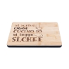 Houten snijplank 27x20 cm met opschrift "Vandaag kook ik, je leest Sì Chef" Aanbod