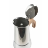 Moka koffiezetapparaat 6 kopjes roestvrij staal met houtlook handvat Riko Aanbod