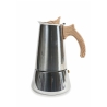 Moka koffiezetapparaat 6 kopjes roestvrij staal met houtlook handvat Riko Kortingen