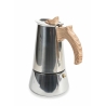 Moka koffiezetapparaat 6 kopjes roestvrij staal met houtlook handvat Riko Catalogus