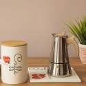 Riko RVS 4-kops koffiezetter met houtlook handvat Verkoop
