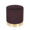 Cilindrische design poef met fluweeleffect en gouden band Ostara Afmetingen