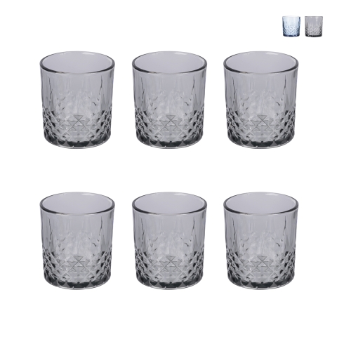 Set van 6 glazen 340 ml met gedecoreerd oppervlak Edinburgh Aanbieding