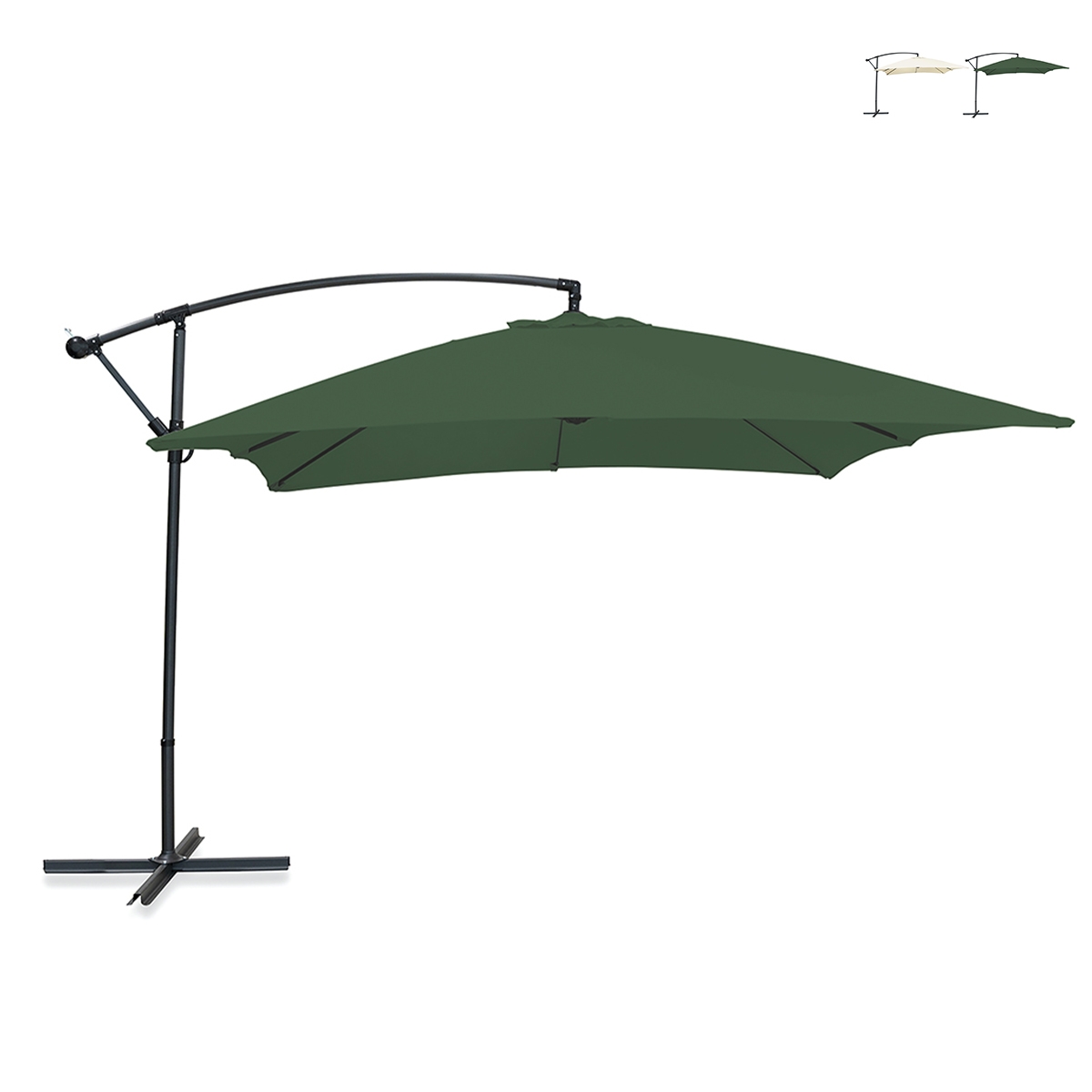Parasol de jardin 3x3m à bras latéral Kios Offre Parasol de jardin 3x3m à bras latéral Kios Offre