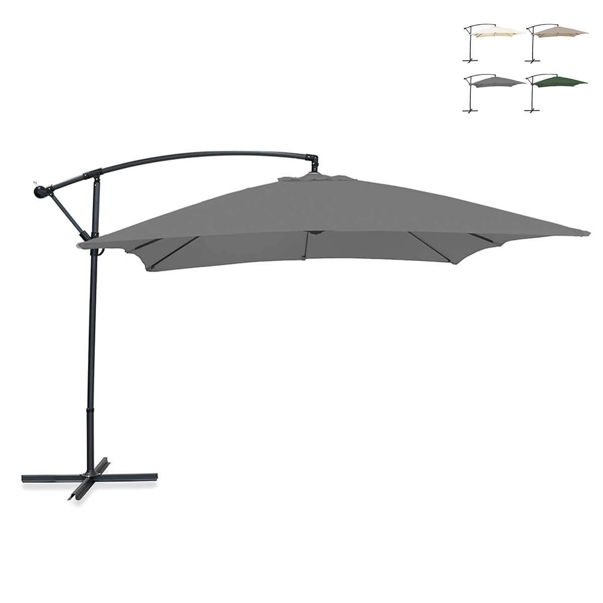 Parasol de jardin déporté 3x2m en acier Kios Offre Parasol de jardin déporté 3x2m en acier Kios Offre