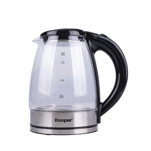 Elektrische waterkoker met glazen kan, LED-verlichte voet, 1800W Nashi Aanbieding