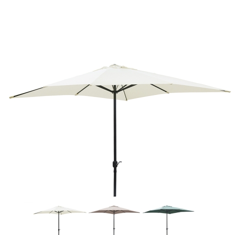 Parasol de jardin à mât central 3x3 en acier Cuba Promotion