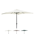 Parasol de jardin à mât central 3x3 en acier Cuba Promotion