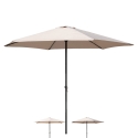 Parasol de jardin rond 3m à mât central Cuba Promotion