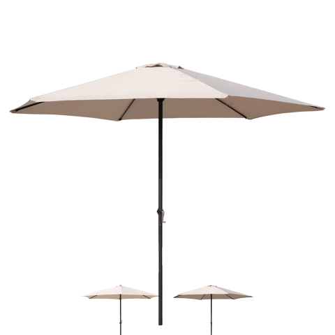 Parasol de jardin rond 3m à mât central Cuba Promotion