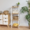 Meuble de salle de bain rangement 4 étagères en bambou et MDF Tavro Vente