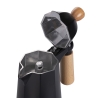 Cafetière Moka noire 6 tasses en aluminium avec manche en bois Industry Vente