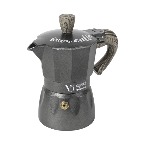Cafetière moka classique 1 tasse avec poignée effet bois Buon Caffè Promotion
