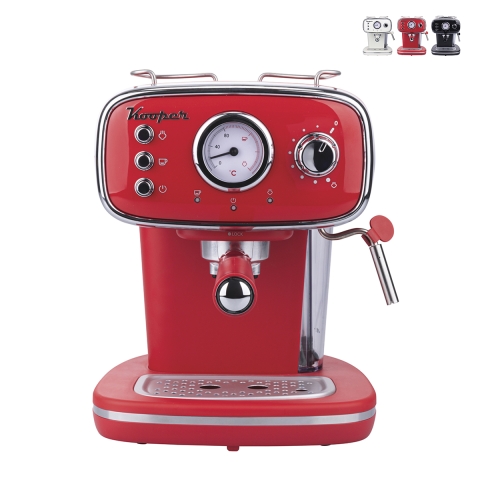 Espressomachine voor gemalen koffie met stoompijpje 15 bar 1100W Roki Aanbieding