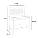 Werkbank Max met paneel en lade, 120x60x150cm 