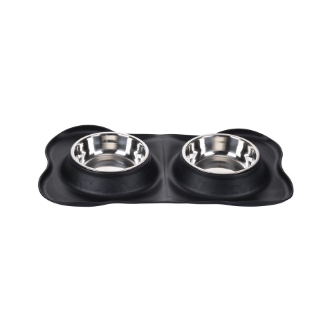 Dubbele voederbak voor huisdieren met antislipmat Aloza Aanbieding