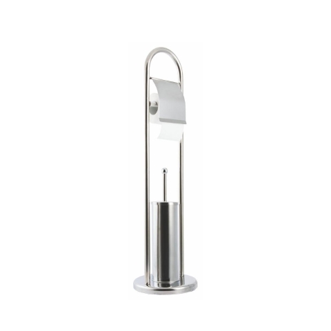 Porte-brosse et porte-rouleau en métal sur pied Avela pour salle de bains Promotion