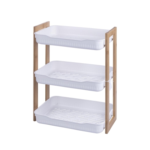 Étagère mobile 3 niveaux en bois et plastique 35x20,5x45 cm Senia Promotion