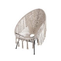 Fauteuil de jardin extérieur avec tissage macramé Elika 