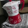 Traditionele mokapot 1 kops, aluminium, versierd Cuore Verkoop