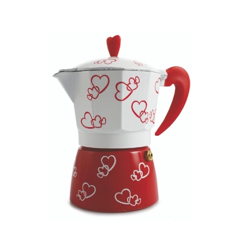 Cafetière moka traditionnelle pour 2 tasses de café en aluminium Cuore Promotion