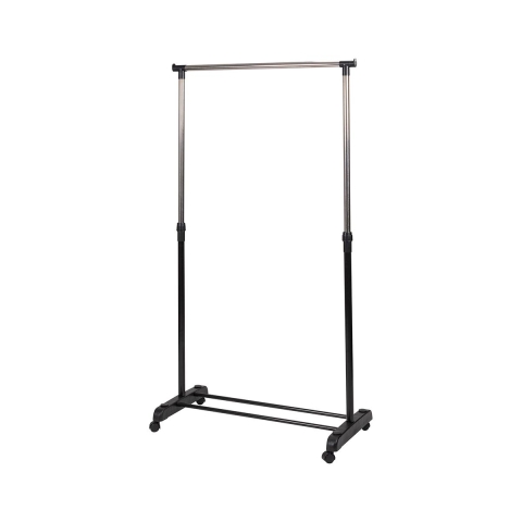 Portemanteau en métal sur roulettes 2 barres porte-chaussures 88x42,5cm Zulea Promotion