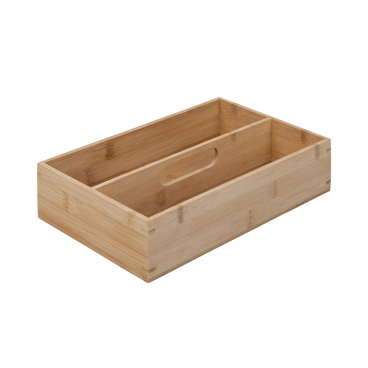 Rangement à couverts en bois de bambou 28x18x7cm Samia Promotion Rangement à couverts en bois de bambou 28x18x7cm Samia Promotion