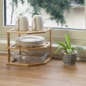 Hoekplank keuken 3 lagen hout 25x25x23cm Tolvak Kortingen