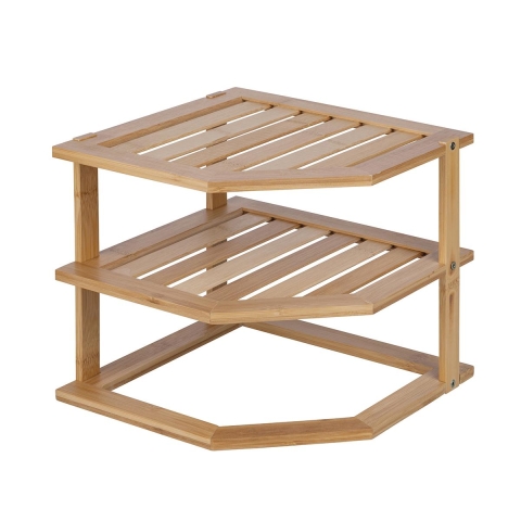 Hoekplank keuken 3 lagen hout 25x25x23cm Tolvak Aanbieding