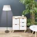 Lampe sur pied en métal satiné abat-jour blanc Kirosh Vente