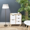 Lampe sur pied en métal satiné abat-jour blanc Kirosh Vente
