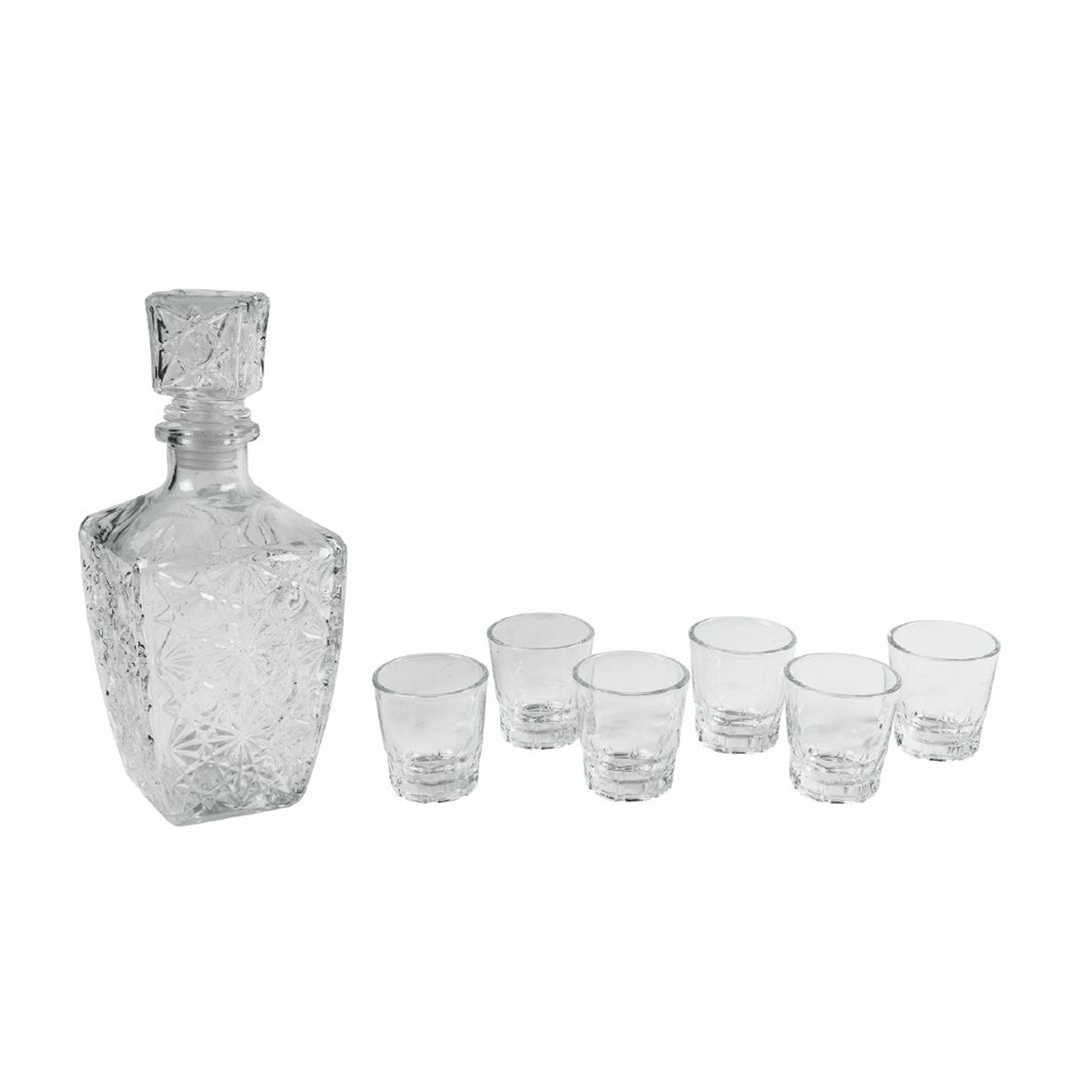 Ensemble bouteille en verre pour liqueur + 6 verres Diamante Promotion Ensemble bouteille en verre pour liqueur + 6 verres Diamante Promotion