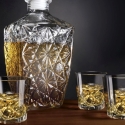Ensemble bouteille en verre pour liqueur + 6 verres Diamante Vente
