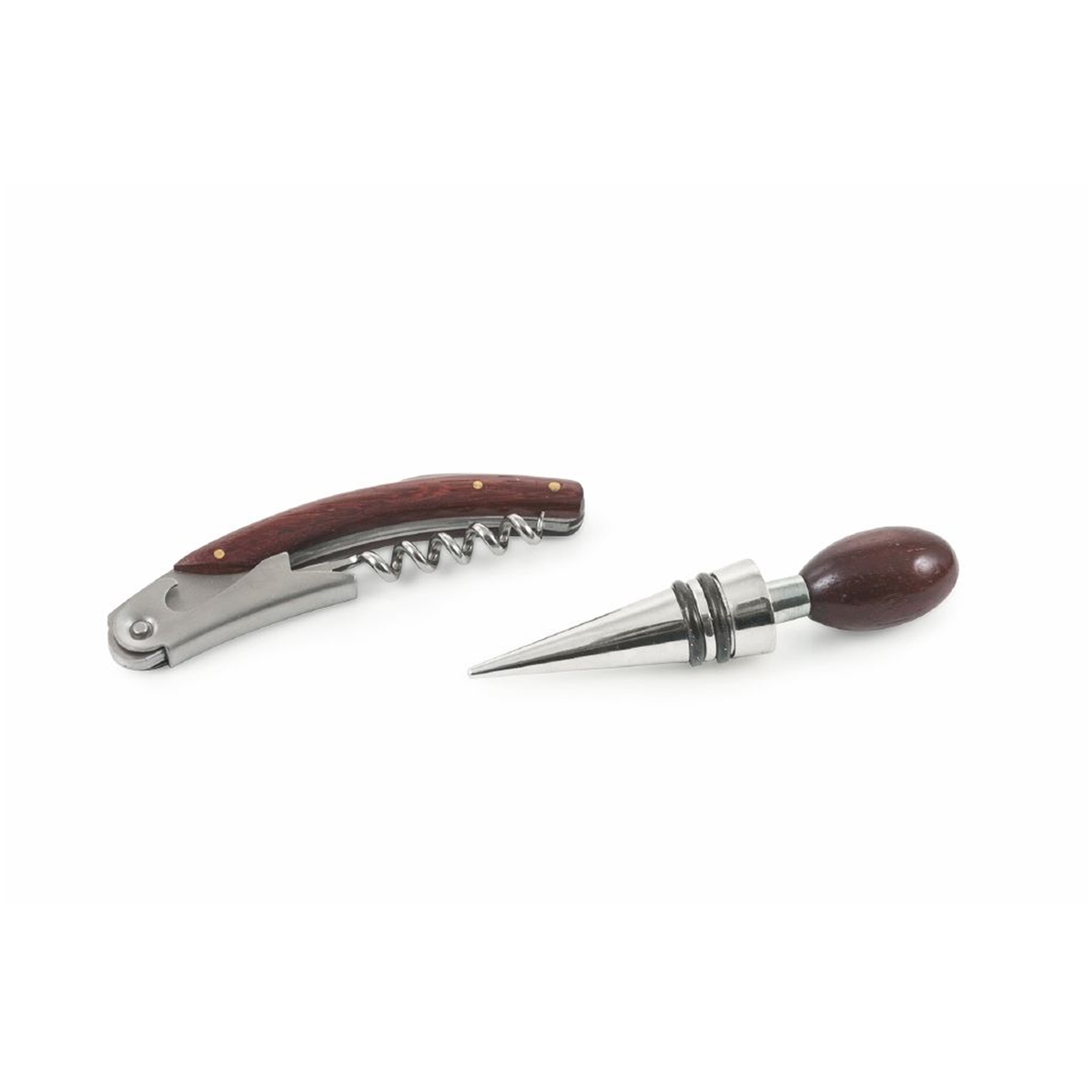 Coffret de dégustation de vin avec bouchon et tire-bouchon en acier et bois Lagaas Promotion Coffret de dégustation de vin avec bouchon et tire-bouchon en acier et bois Lagaas Promotion