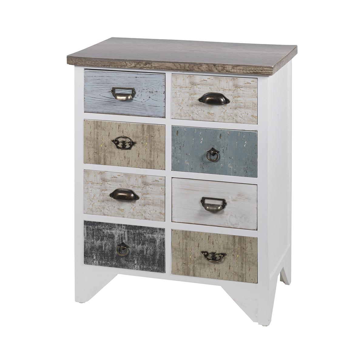 Commode shabby chic en bois 8 tiroirs 65x37x81cm Sardinia Promotion Commode shabby chic en bois 8 tiroirs 65x37x81cm Sardinia Promotion