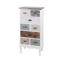 Hoge houten ladekast 8 lades 58x35x123cm shabby chic Sardinia Aanbieding