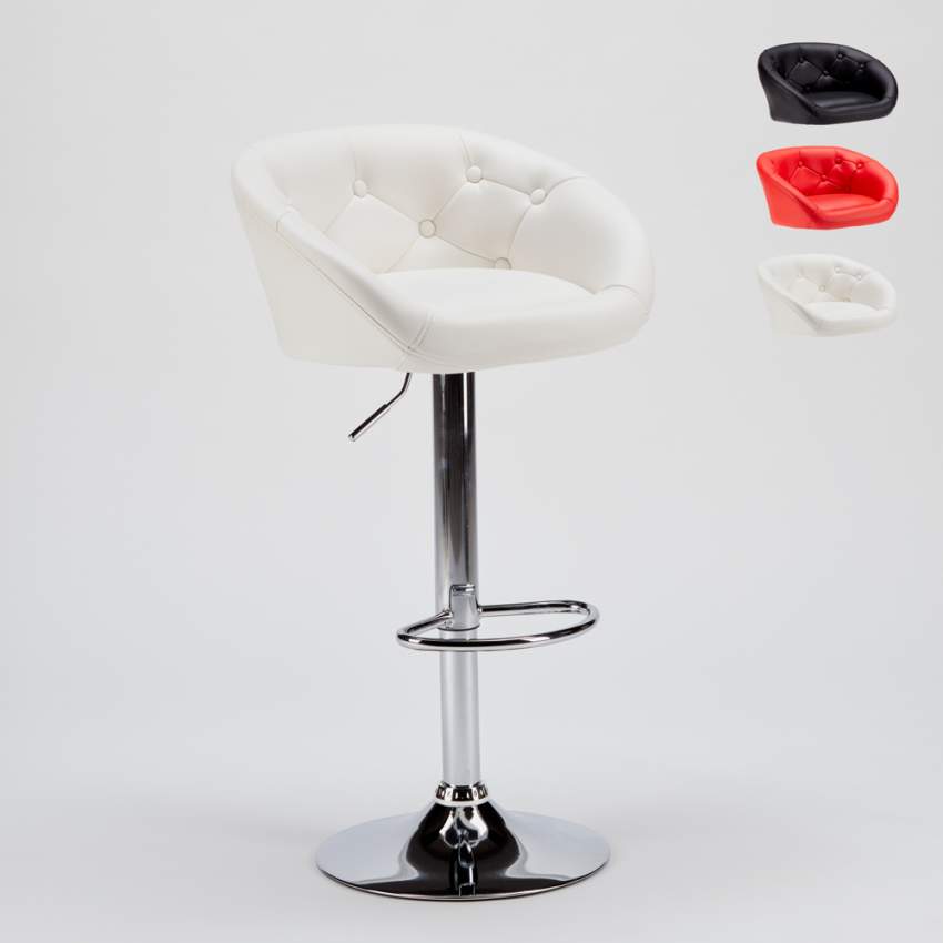 Tabouret Haut de bar cuisine industriel similicuir chesterfield Tucson Design Réductions