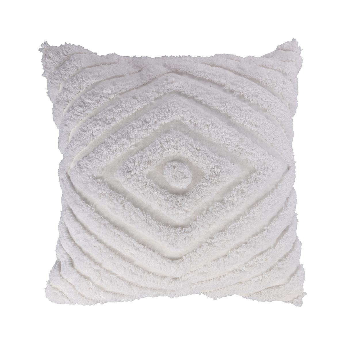Coussin de canapé 45x45cm blanc déhoussable motif diamant Fronda Promotion Coussin de canapé 45x45cm blanc déhoussable motif diamant Fronda Promotion