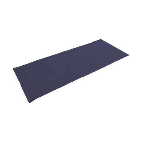 Tapis de bain bleu 60x150 cm antidérapant en coton élégant Lukas Promotion